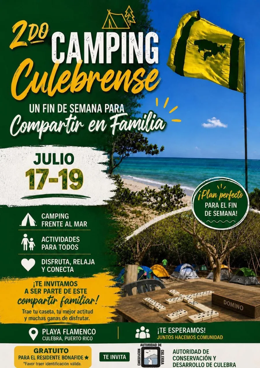 Afiche “2do Camping Culebrense”, 17 al 19 de julio